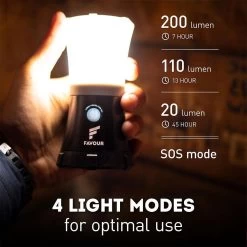 Favour L0717 Camping Lamp Oplaadbaar LED, 200 Lumen, IPX7 Waterdicht, Drijvend, Schokbestendig, Draagbare Kampeerlamp, Tentlamp, Vislamp, Geïntegreerde Oplaadbare Batterij -Campingwinkel 1200x1200 2205