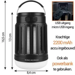Anti Muggenlamp LED Camping Lamp | Thuis Muggen Vanger Lamp Oplaadbaar | King Mungo 23 Anti Muggenlamp LED Camping Lamp | Thuis Muggen Vanger Lamp Oplaadbaar | King Mungo -Campingwinkel 1200x1200 2216