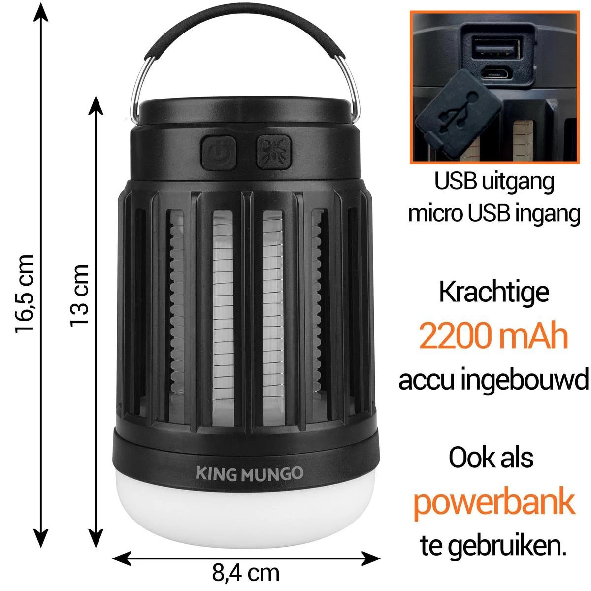 Anti Muggenlamp LED Camping Lamp | Thuis Muggen Vanger Lamp Oplaadbaar | King Mungo 9 Anti Muggenlamp LED Camping Lamp | Thuis Muggen Vanger Lamp Oplaadbaar | King Mungo - Afbeelding 9