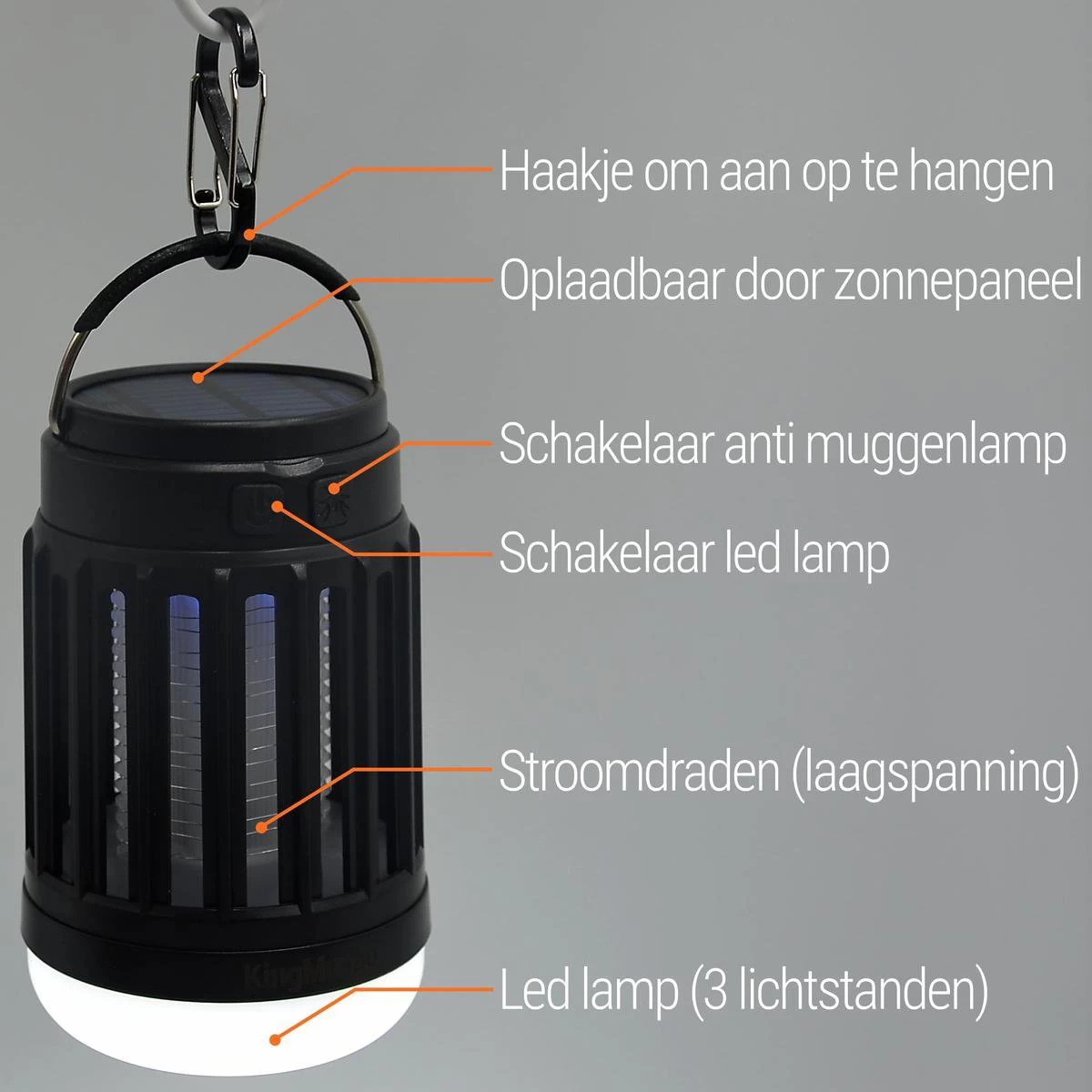 Anti Muggenlamp LED Camping Lamp | Thuis Muggen Vanger Lamp Oplaadbaar | King Mungo 11 Anti Muggenlamp LED Camping Lamp | Thuis Muggen Vanger Lamp Oplaadbaar | King Mungo - Afbeelding 11