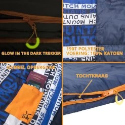 Dutch Mountains Slaapzak Goeree XL - Extra Groot 220x90cm - Katoenen Binnenkant - Aanritsbaar - Tochtstrip En Compressiehoes -Campingwinkel 1200x1200 295