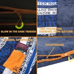 Dutch Mountains Slaapzak Goeree XL - Kussen 25x15cm - 220x90cm Katoenen Slaapzak - Tochtstrip -Campingwinkel 1200x1200 322