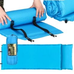 Springos Slaapmat | Zelfopblazend | 186 Cm | Inclusief Hoes & Hoofdkussen | Lichtblauw -Campingwinkel 1200x1200 375