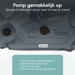 AirFeel Opblaasbaar Slaapmatje - Ingebouwde Pomp En Kussen - Lichtgewicht - 196 X 60 X 6cm - Gray -Campingwinkel 1200x1200 389