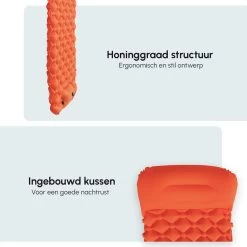 AirFeel Lichtgewicht Opsblaasbaar Slaapmatje - Ingebouwde Pomp En Kussen - 196 X 60 X 6 Cm - Orange -Campingwinkel 1200x1200 404