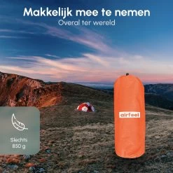 AirFeel Lichtgewicht Opsblaasbaar Slaapmatje - Ingebouwde Pomp En Kussen - 196 X 60 X 6 Cm - Orange -Campingwinkel 1200x1200 406