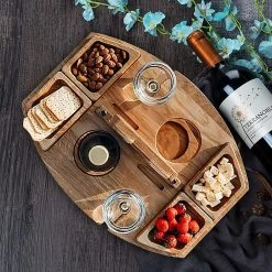 Merkloos Houten Outdoor Wijntafel Draagbare Houten Picknicktafel Mini Campingtafels Met Wijnglas Houder Voor Tuin Outdoor Camping Picknick Strand - Plataan Hout - Wijn -Campingwinkel 1200x1200 549