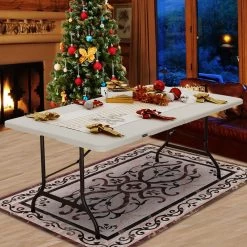 Casaria Tuintafel Opvouwbaar – Met Draaggreep 220x70 Cm – Wit -Campingwinkel 1200x1200 556