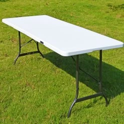 Casaria Tuintafel Opvouwbaar – Met Draaggreep 220x70 Cm – Wit -Campingwinkel 1200x1200 557