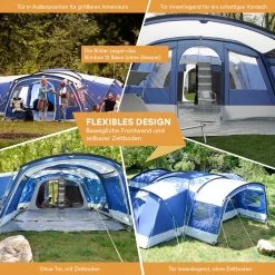 Skandika Nimbus Sleeper 12 Tent – Koepeltenten – 12 Persoons Familietent - Campingtent – Muggengaas – Sleeper Technology (3 Extra Donkere Slaapcabines) – 760 X 630 X 215 Cm (LxBxH) – 5000 Mm Waterkolom – Camping, Tuin – Kamperen – Blauw/wit 16 Skandika Nimbus Sleeper 12 Tent – Koepeltenten – 12 Persoons Familietent - Campingtent – Muggengaas – Sleeper Technology (3 Extra Donkere Slaapcabines) – 760 X 630 X 215 Cm (LxBxH) – 5000 Mm Waterkolom – Camping, Tuin – Kamperen – Blauw/wit -Campingwinkel 1200x1200 56