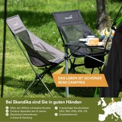 Skandika Campingstoel Compact – Campingstoelen - Campingstoel Tot 150 Kg Belastbaar - Kampeerstoel, Visstoel, Kleine Pakmaat, Opvouwbaar, Stabiel, Licht, Comfortabel Gepolsterd – Draagtas Meegeleverd - Vouwstoel – Zwart -Campingwinkel 1200x1200 601