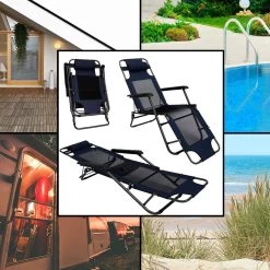 Ligstoel 180x60cm - Opvouwbaar Campingstoel Ligbed Strandstoel Tuinstoel Vouwligstoel Blauw -Campingwinkel 1200x1200 637