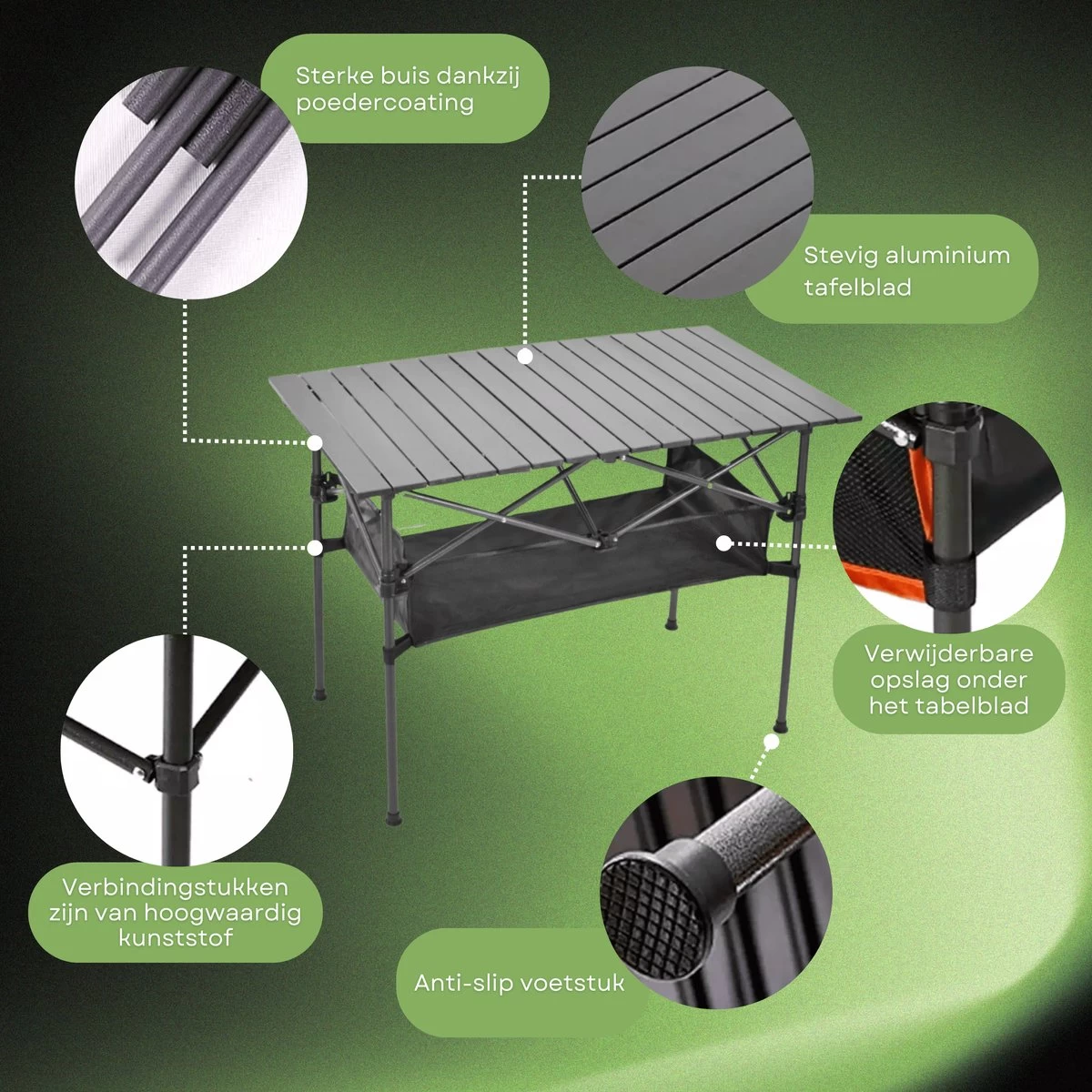 Campingtafel Inklapbaar En Opvouwbaar - Kampeertafel - Lichtgewicht Hittebestendig 3 Campingtafel Inklapbaar En Opvouwbaar - Kampeertafel - Lichtgewicht Hittebestendig - Afbeelding 3