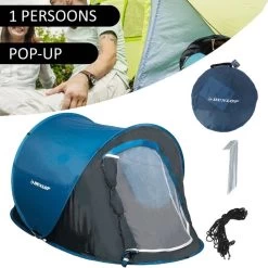 Dunlop Pop Up Tent 220 X 120 X 90 Cm - Grijs/ Blauw - 1 Persoons 14 Dunlop Pop Up Tent 220 X 120 X 90 Cm - Grijs/ Blauw - 1 Persoons -Campingwinkel 1200x1200 66