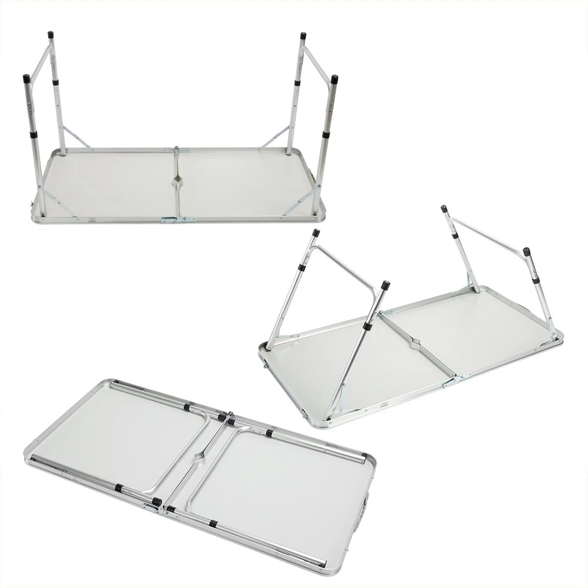 Casaria Campingtafel – Inklapbaar Verstelbaar - 120x60x70 Cm Grijs 4 Casaria Campingtafel – Inklapbaar Verstelbaar - 120x60x70 Cm Grijs - Afbeelding 4