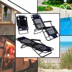 Ligstoel 155x60cm - Opvouwbaar Campingstoel Ligbed Strandstoel Tuinstoel Vouwligstoel Blauw -Campingwinkel 1200x1200 732