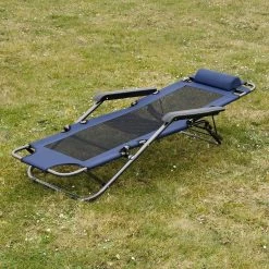 Ligstoel 155x60cm - Opvouwbaar Campingstoel Ligbed Strandstoel Tuinstoel Vouwligstoel Blauw -Campingwinkel 1200x1200 735