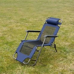 Ligstoel 155x60cm - Opvouwbaar Campingstoel Ligbed Strandstoel Tuinstoel Vouwligstoel Blauw -Campingwinkel 1200x1200 737