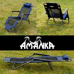 Ligstoel 155x60cm - Opvouwbaar Campingstoel Ligbed Strandstoel Tuinstoel Vouwligstoel Blauw -Campingwinkel 1200x1200 738