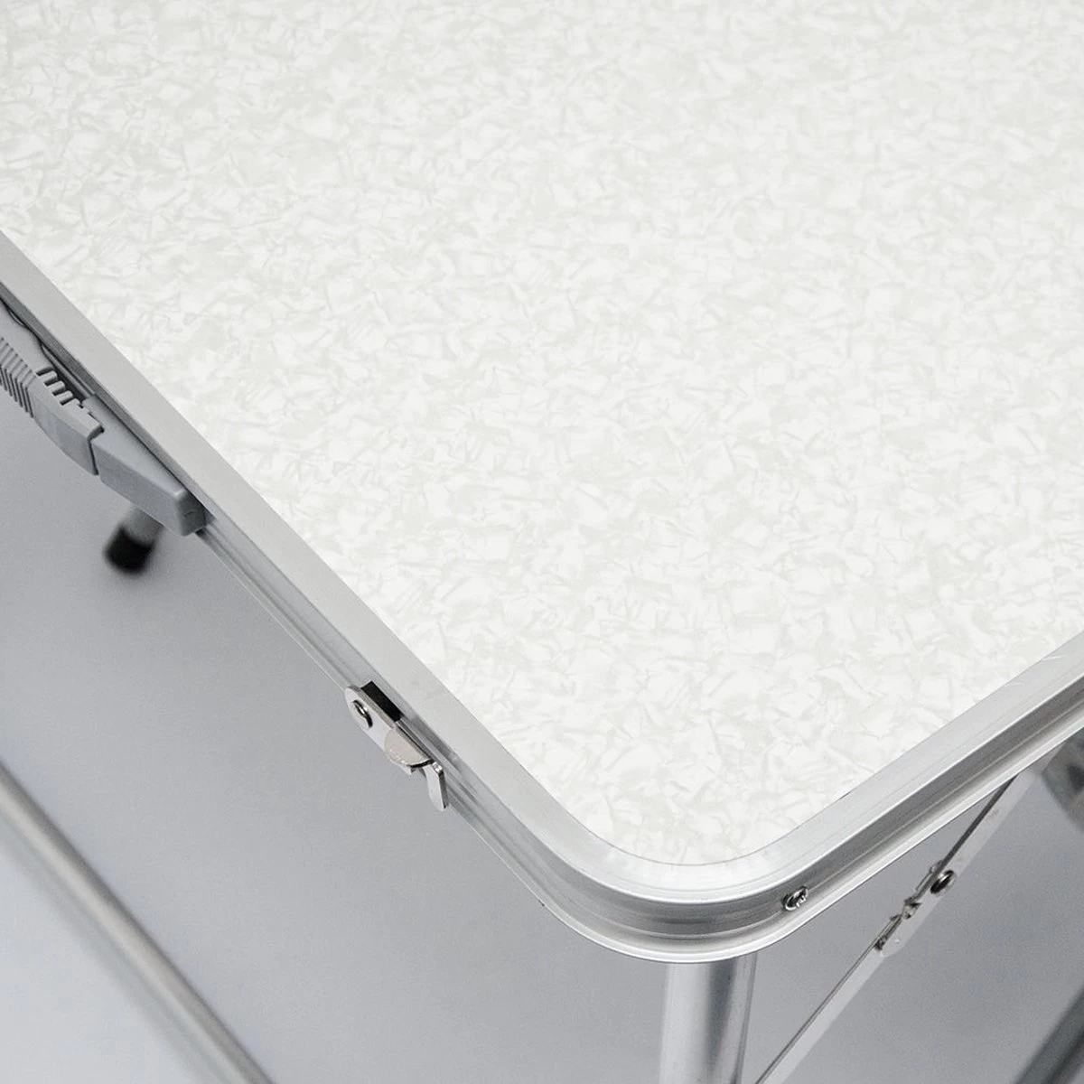 Aluminium Kampeertafel 120x60cm - Campingtafel Inklapbaar - 3-voudig Verstelbare Vouwtafel Grijs 5 Aluminium Kampeertafel 120x60cm - Campingtafel Inklapbaar - 3-voudig Verstelbare Vouwtafel Grijs - Afbeelding 5