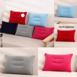 Reiskussen - Opblaasbaar Kampeer Kussen – Hippyfy – Strand Kussen - Zachte Lounge Kussen - Festival Kussen – Picknick Kussen - Vliegtuig Kussen – Hoofdkussentje - Kamperen – Op Reis – Opblaasbare Kussentje – Donker Roze -Campingwinkel 1200x1200 870