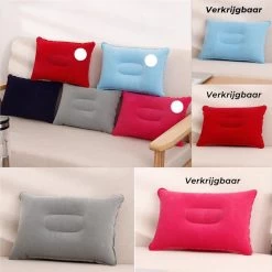 Reiskussen - Opblaasbaar Kampeer Kussen – Hippyfy – Strand Kussen - Zachte Lounge Kussen - Festival Kussen – Picknick Kussen - Vliegtuig Kussen – Hoofdkussentje - Kamperen – Op Reis – Opblaasbare Kussentje – Donker Roze -Campingwinkel 1200x1200 871