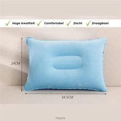 Reiskussen - Opblaasbaar Kampeer Kussen – Hippyfy – Strand Kussen - Zachte Lounge Kussen - Festival Kussen – Picknick Kussen - Vliegtuig Kussen – Hoofdkussentje - Kamperen – Op Reis – Opblaasbare Kussentje – Donker Roze -Campingwinkel 1200x1200 873