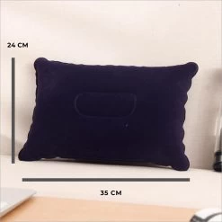 Reiskussen - Kampeer Kussen – Hippyfy – Strand Kussen - Zachte Opblaasbare Kussen – Kleine Kampeer Kussen - Festival Kussen – Picknick Kussen - Vliegtuig Kussen – Hoofdkussentje - Kamperen – Op Reis – Opblaasbare Kussentje – Donkerblauw -Campingwinkel 1200x1200 886