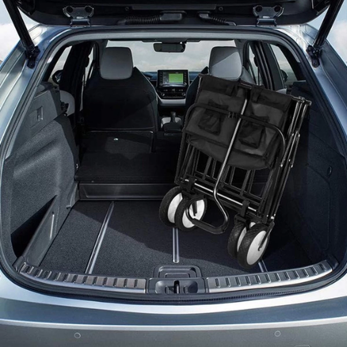 Rijoka Opvouwbare Bolderkar Mét Harde Bodem | Zwart 7 Rijoka Opvouwbare Bolderkar Mét Harde Bodem | Zwart - Afbeelding 7