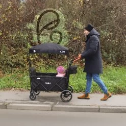 FableKids LEO X4Plus Opvouwbare Wagen Met Dak Fossil Grey -Campingwinkel 1200x1200 900