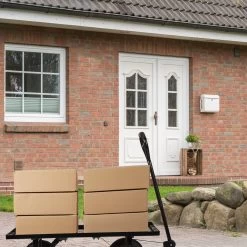 Relaxdays Bolderkar Tuin - Platte Tuinwagen - Luchtbanden - 200 Kg - Transportkar - Staal -Campingwinkel 1200x1200 907