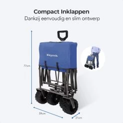 LifeGoods Bolderkar - Opvouwbaar - Tot 80KG - 94L - Wasbaar Polyester - 98x45cm - Blauw/Grijs -Campingwinkel 1200x1200 915
