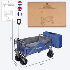 LifeGoods Bolderkar - Opvouwbaar - Tot 80KG - 94L - Wasbaar Polyester - 98x45cm - Blauw/Grijs -Campingwinkel 1200x1200 918