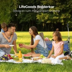 LifeGoods Bolderkar - Opvouwbaar - Tot 80KG - 94L - Wasbaar Polyester - 98x45cm - Blauw/Grijs -Campingwinkel 1200x1200 922