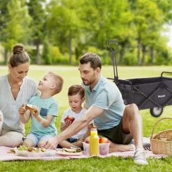 LifeGoods Bolderkar - Opvouwbaar - Draaibare Wielen - 2 Standen - 70KG Draagkracht - Zwart -Campingwinkel 1200x1200 989