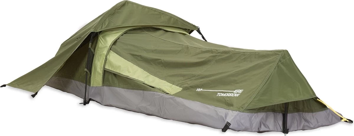 Where Tomorrow Solo Tent 220X80X50 Cm - Groen - 1 Persoons 1 Where Tomorrow Solo Tent 220X80X50 Cm - Groen - 1 Persoons