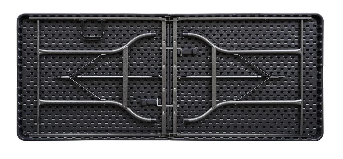 ERRO Vouwtafel - Wickerlook - 180x74cm - Zwart 2 ERRO Vouwtafel - Wickerlook - 180x74cm - Zwart - Afbeelding 2