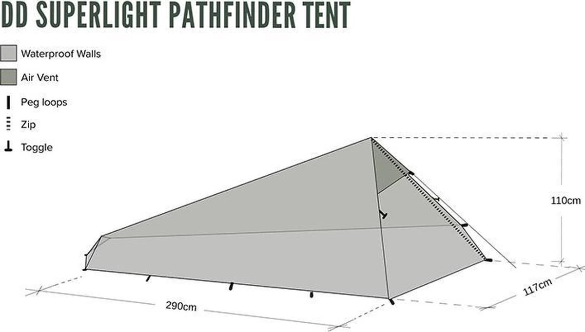 Dd Superlight Pathfinder Tent - Groen - 2 Persoons 3 Dd Superlight Pathfinder Tent - Groen - 2 Persoons - Afbeelding 3