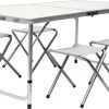 Inklapbare, In Hoogte Verstelbare Campingtafel 120x60x70cm Incl. 4 Inklapbare Krukken Campingtafel S