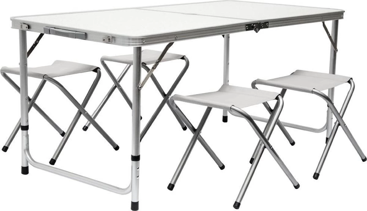 Inklapbare, In Hoogte Verstelbare Campingtafel 120x60x70cm Incl. 4 Inklapbare Krukken Campingtafel S 1 Inklapbare, In Hoogte Verstelbare Campingtafel 120x60x70cm Incl. 4 Inklapbare Krukken Campingtafel S