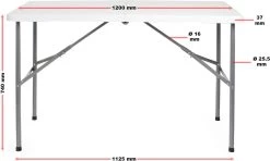 Toboli Klaptafel 120x60x74cm Campingtafel Wit; Bijzettafel, Inklapbare Tafel - Multistrobe -Campingwinkel 1200x721 1