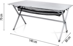 Campart Campingtafel XL TA-0806 - Opvouwbaar, Lichtgewicht En Met Verstelbare Poten - Kampeertafel Inklapbaar Inclusief Opbergtas - 140 X 80 X 70 Cm - Wit -Campingwinkel 1200x756 2