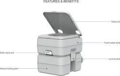 SeaFlo Portable Toilet - Meeneembaar Toilet - Draagbaar Toilet - Chemisch Toilet 20liter - Camping Toilet 20l - WC -Campingwinkel 1200x762 5