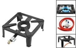 SMH LINE® Wokbrander - Kooktoestel - 40x40cm - 7,5 KW - Incl, Drukregelaar