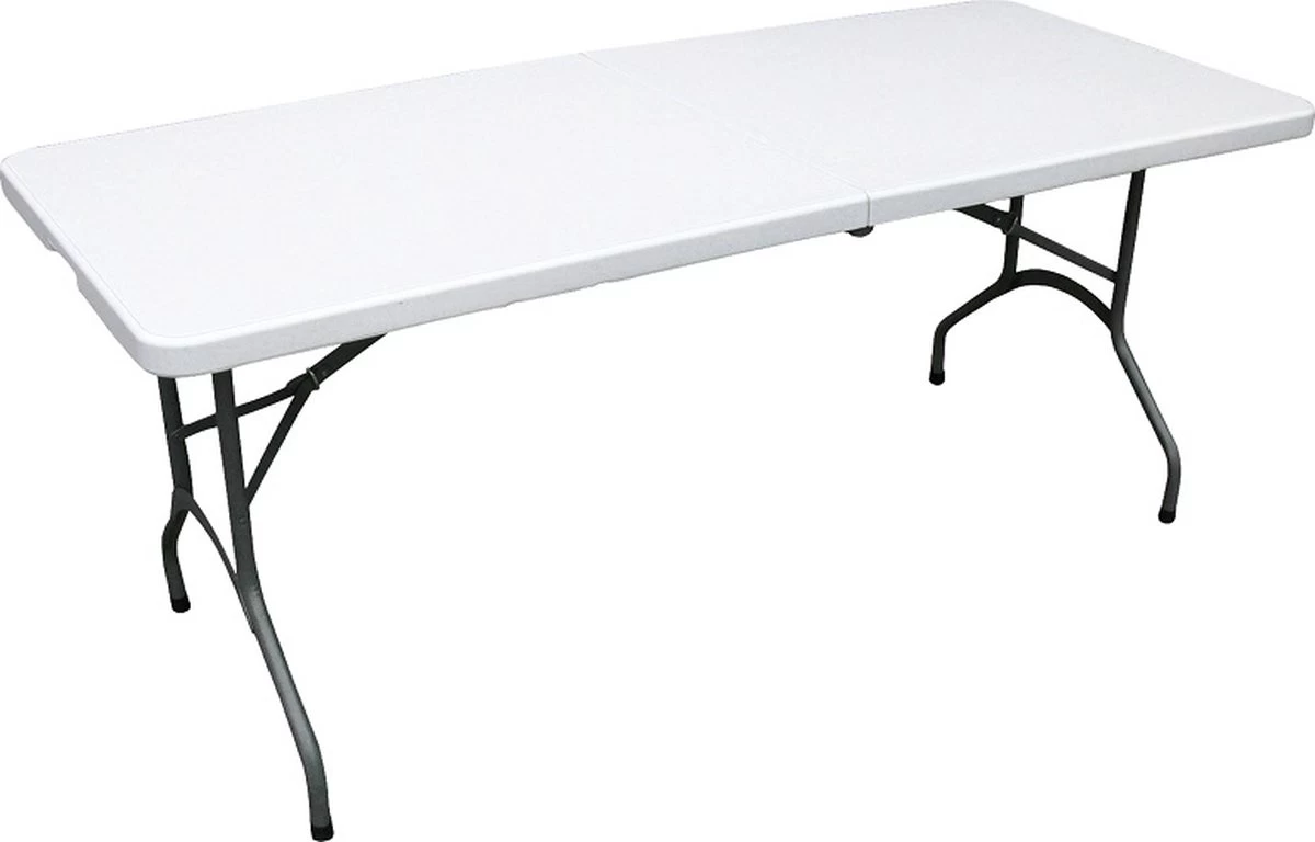 ERRO Campingtafel - Vouwtafel - 180x74x72 Cm - Wit - Voor 8 Personen 1 ERRO Campingtafel - Vouwtafel - 180x74x72 Cm - Wit - Voor 8 Personen