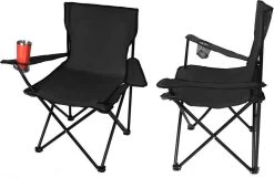 Campingstoel Vouwstoel Visstoel - Zwart - Draaggewicht 100kg -Campingwinkel 1200x783 2