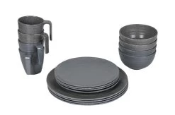 Bo-Camp Campingservies - 100% Melamine - 16-delig - Stone - Grijs -Campingwinkel 1200x794 93