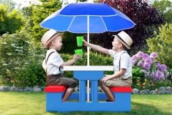 Merkloos Kinder Picknicktafel Met Parasol - Blauw 15 Merkloos Kinder Picknicktafel Met Parasol - Blauw -Campingwinkel 1200x800 120
