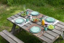 Bo-Camp Servies Halo - 12 Delig Melamine - Aqua -Campingwinkel 1200x800 250
