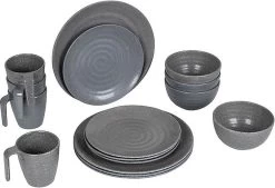 Bo-Camp Campingservies - 100% Melamine - 16-delig - Stone - Grijs -Campingwinkel 1200x820 5